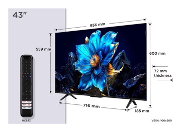 Televisore qled 43" uhd qhdr t2/s2,3hdmi,2usb,gtv,ga,pl
