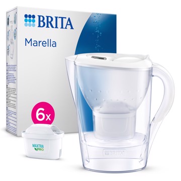 Caraffa filtrante + 6 filtri sost marellawhplus6