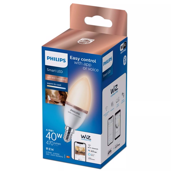 Philips By Signify Philips Lamp. C37 Led Intell., Base E14, 470 Lm