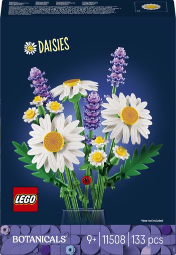 LEGO Botanicals 11508 Margherite, Bouquet di Fiori Artificiali con Margherite Finte, Lavanda, Regalo di Compleanno Bambine 9+