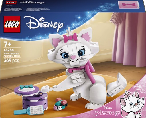 LEGO Disney | 43286 Adorabile Minou de Gli Aristogatti, Gatto Giocattolo con Accessori, Decorazione Camera da Letto, Regalo 7+