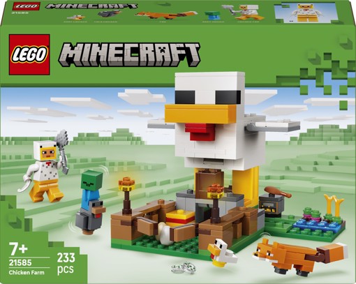 LEGO Minecraft 21585 Fattoria di Galline, Giocattolo da Costruire con Minifigure e Mob, Regalo per Gamer, Bambini e Bambine 7+