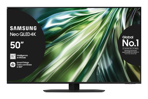 Samsung Smart TV 50” QE50QN90DATXZT Neo QLED 4K Mini LED Titan Black 2024, Processore NQ4 AI GEN2, Tecnologia Quantum Matrix, Neo Slim Design, Dolby Atmos