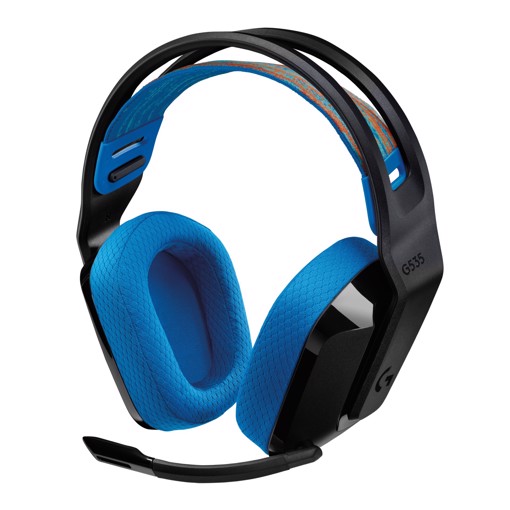 Logitech G G535 Lightspeed PS - Cuffie supra-aurali leggere, microfono flip-to-mute, 33 ore di batteria, compatibile con PS5, PS4, PC, ricaricabile tramite USB-C - Nero/blu