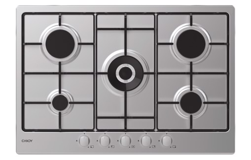 Candy Idea CHW74WX Acciaio inox Da incasso 75 cm Gas 5 Fornello(i)