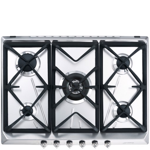 Smeg SRV576GH5 piano cottura Acciaio inox Da incasso 70 cm Gas 5 Fornello(i) Made in Italy