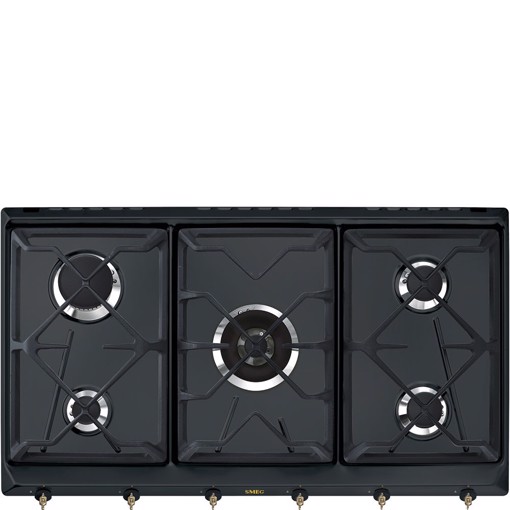 Smeg SRV896AOGH piano cottura Antracite Da incasso 90 cm Gas 5 Fornello(i) Made in Italy