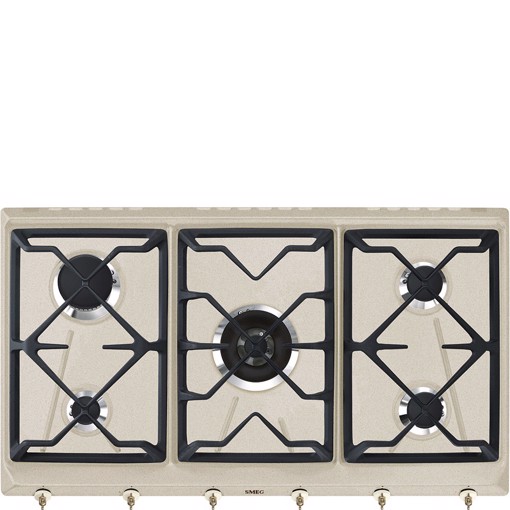 Smeg SRV896AVOGH2 piano cottura Avena Da incasso 90 cm Gas 5 Fornello(i) Made in Italy
