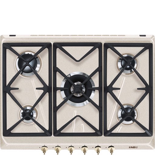 Smeg SRV876AVOGH2 piano cottura Avena Da incasso 75 cm Gas 5 Fornello(i) Made in Italy