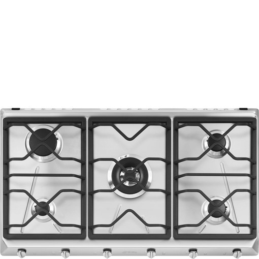 Smeg SRV596O piano cottura Acciaio inox Da incasso 90 cm Gas 5 Fornello(i) Made in Italy