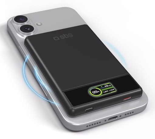 SBS TEBB5000MAGTFT batteria portatile Polimeri di litio (LiPo) 5000 mAh Carica wireless Nero