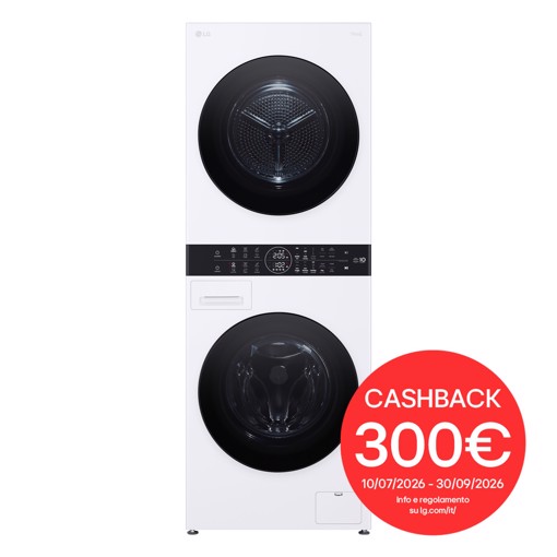 LG WashTower WT1210WWF Colonna Bucato 12/10kg AI DD, Classe A, Pannello unificato