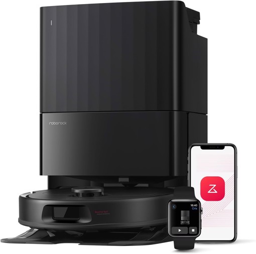 Roborock QR 598 Robot Aspirapolvere e Lavapavimenti, Stazione Tutto in Uno, Spazzola Anti-groviglio, Panno Sollevabile, Autolavaggio, Asciugatura ad Aria, Aspirazione 8.000 Pa, Evitare gli Ostacoli, Strategie di Pulizia dei Tappeti