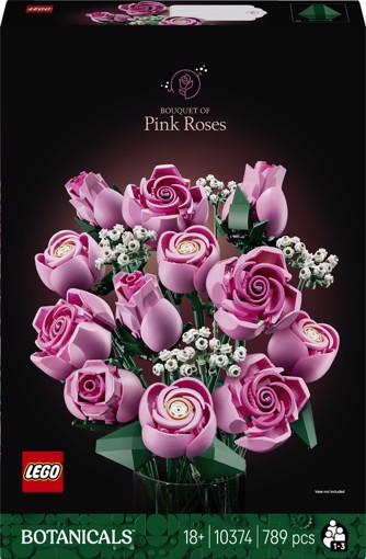 LEGO Botanicals 10374 Bouquet di Rose Rosa, Costruzioni per Adulti di Fiori Finti, Decorazione di Casa, Idea Regalo Fai da Te