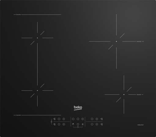Beko HII64200SFMT: Piano a Induzione, 4 Zone con 1 Sezione IndyFlex, 60 cm