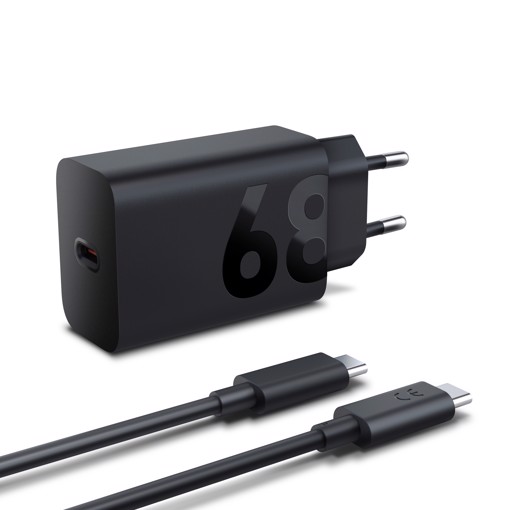 Lenovo 68W USB-C GaN Wall Charger, alimentatore da Parete USB-C 68W con Cavo 1,5m 6A, Caricabatterie a Ricarica Rapida e Sicura per Tablet, PC e Dispositivi Compatibili