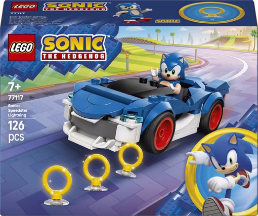LEGO Sonic the Hedgehog 77117 Sonic: Fulmine Supersonico, Macchina Giocattolo con Accessori, Regalo per Bambini e Bambine 7+