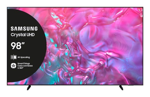 Samsung TV Crystal UHD 4K 98” UE98DU9070UXZT Smart TV Wi-Fi Graphite Black, Processore Crystal 4K, 4K Upscaling, Slim Look, OTS Lite