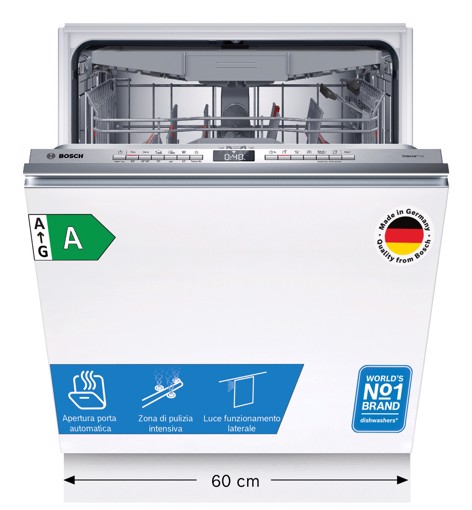 Bosch Serie 4 SMH4ECX27E Lavastoviglie da incasso a scomparsa totale Cerniere sliding 14 coperti Classe A
