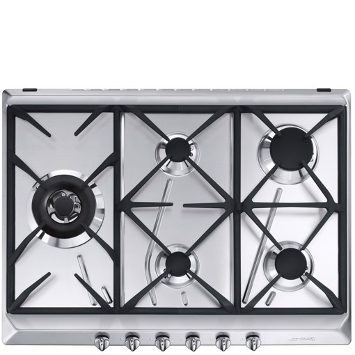 Smeg SRV575GH5 piano cottura Acciaio inox Da incasso 70 cm Gas 5 Fornello(i) Made in Italy