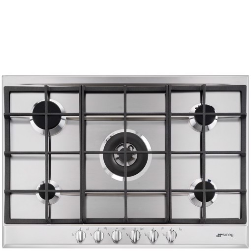 Smeg P272XGH piano cottura Acciaio inox Da incasso 75 cm Gas 5 Fornello(i) Made in Italy