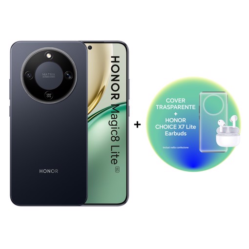 Honor Magic8 Lite 5G 17,2 cm (6.79") MagicOS 9.0 USB tipo-C 8 GB 256 GB 7500 mAh Nero