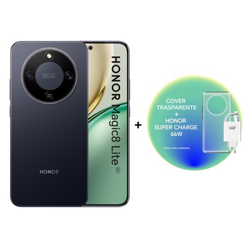 Honor Magic8 Lite 5G 17,2 cm (6.79") MagicOS 9.0 USB tipo-C 8 GB 512 GB 7500 mAh Nero