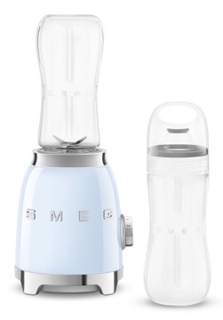Frullatore a bicchiere azzurro compatto multifunzione