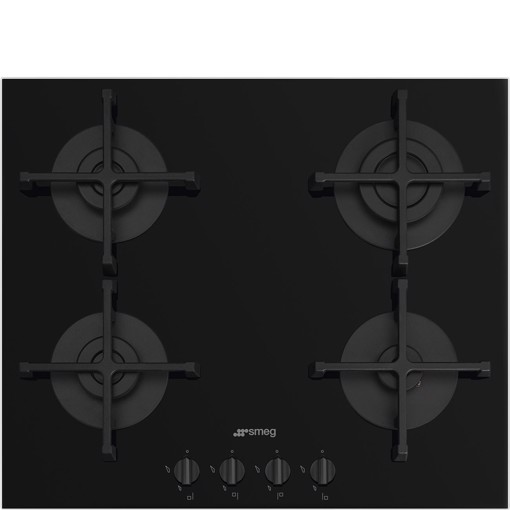 Smeg Universal PV264B piano cottura Nero Da incasso 60 cm Gas 4 Fornello(i) Made in Italy