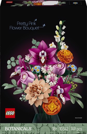 LEGO Botanicals 10342 Bouquet di Fiori Rosa, Kit Modellismo Adulti, Decorazioni Casa con Piante Finte, Idea Regalo Donna o Uomo
