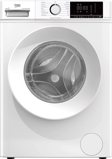 Beko b100 BMX8126DW 8kg classe A bianco, inverter 1200 giri, display XL, oblò bianco, vapore