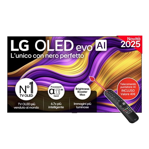 LG OLED evo AI OLED97G54LW TV Serie G5 97'' 4K, α11 Gen2, Brightness Booster Max, 60W, 4 HDMI 165Hz, Smart TV 2025