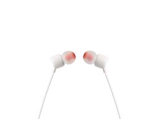 JBL Tune 110, Intra-auricolari con cavo, con comando/microfono, Bianco