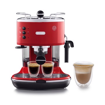 Macchina Caffe' Espresso Caldaia Inox A Cialde Rossa