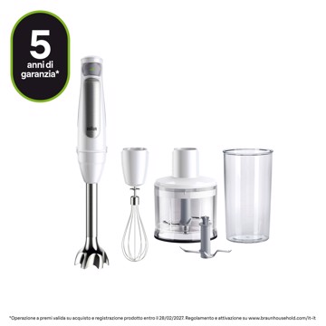 Mixer a immersione + tritatutt 1000w frusta tritat.inox