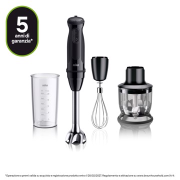 Mixer a immersione + tritatutt 1000w tritatutto frusta inox