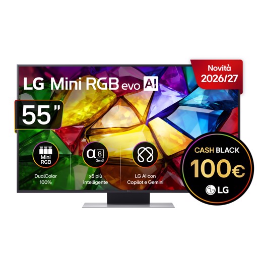 LG Mini RGB 55'' Serie MRGB87 55MRGB87B6B, 4K, RGB Primary Color Pro, Dolby Vision, Motion Booster 288, SMART TV 2026