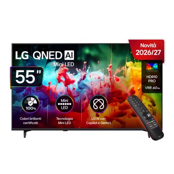 Televisore qned 55" 4k hdr10pr t2/s2,3hdmi,1usb,os26,pl,a7g9