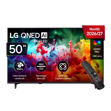 Televisore qned 50" 4k hdr10pr t2/s2,3hdmi,1usb,os26,pl,a7g9