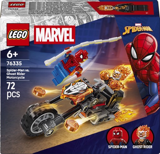 LEGO Marvel | 76335 Spider-Man vs. Ghost Rider in Motocicletta, Giocattolo da Supereroi con Moto e 2 Minifigure, Regalo da 6+