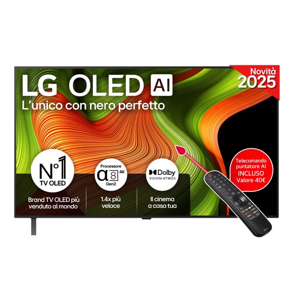 Lg Nero Oled Ai Oled48b56la Tv Serie B5 48'' 4K, Α8 Gen2, Dolby Vision, 20W, 4 Hdmi Con Vrr 120Hz, G-Sync, Smart Tv Webos 25