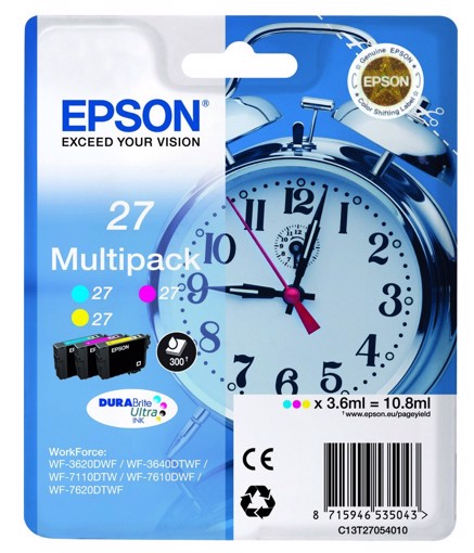 Epson Alarm clock Multipack 3-colour 27 DURABrite Ultra Ink