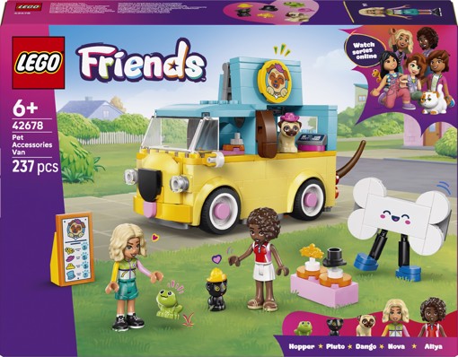 LEGO Friends 42678 Furgone di Accessori per Animali Giocattolo, con 2 Mini Bamboline e 3 Animali, Idea Regalo per Bambine 6+