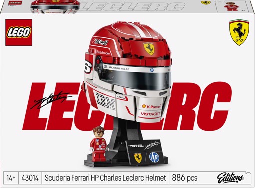 LEGO Editions 43014 Casco di Charles Leclerc Scuderia Ferrari HP con Minifigure F1 da Collezione, Regalo Ragazzi e Fan 14+