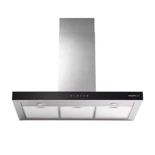 Glem Gas GHB990IXA cappa aspirante Cappa aspirante a parete Nero, Acciaio inox 679 m³/h