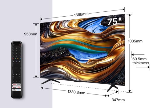 TCL P79 Serie P7 Smart TV Nanotecnologia WCG 4K 75" 75P79B, Dolby - Atmos, Google TV