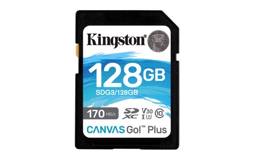 Kingston Technology Canvas Go! Plus Scheda SDXC Canvas Go Plus 170R C10 UHS-I U3 V30 da 128GB