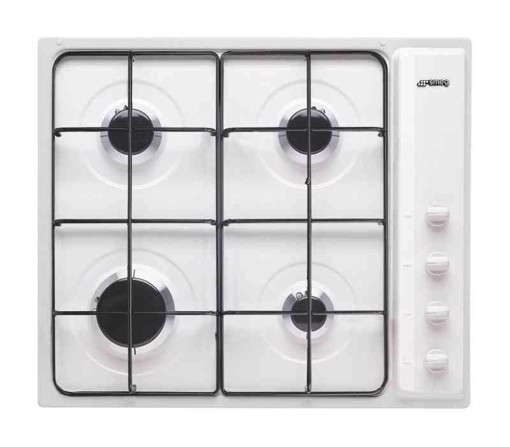 Smeg S64SB piano cottura Bianco Da incasso 60 cm Gas 4 Fornello(i) Made in Italy