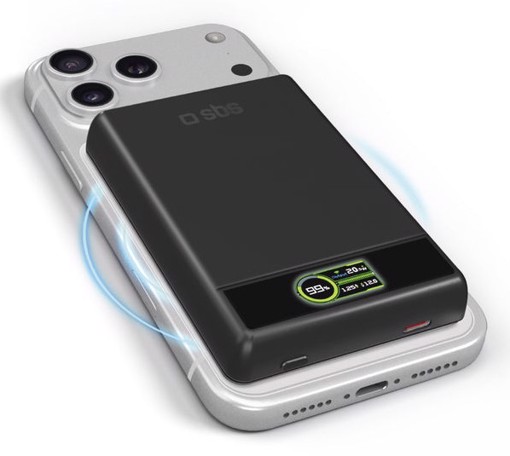 SBS TEBB10000MAGTFT batteria portatile Polimeri di litio (LiPo) 10000 mAh Carica wireless Nero