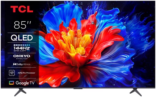 TCL P89K Serie Smart TV QLED 4K 85" 85P89K, 144Hz, audio Onkyo 2.1, Dolby Vision & Atmos, Google TV